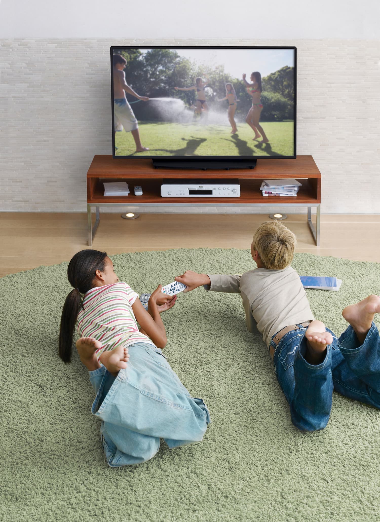 Kids on game console.